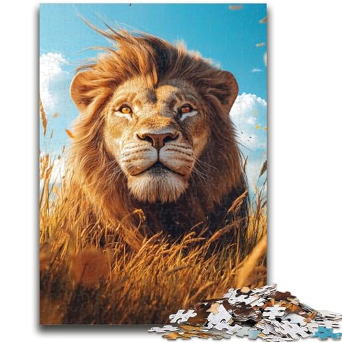 Löwen-Kunst-Puzzle mit 1000 Teilen für Teenager-Geschenke, Quizspiel, Wanddekoration, einzigartige Geburtstags (38x26cm) von AADSAZA