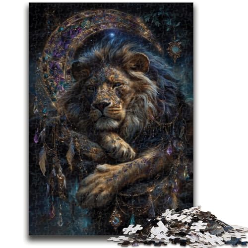 Löwen-Traumfänger-Puzzle für Teenager, 1000-teiliges Puzzle, anspruchsvoll zu vervollständigen, Aber unterhaltsames und humorvolles Lernspiel zum Geburtstag (50x75cm) von AADSAZA