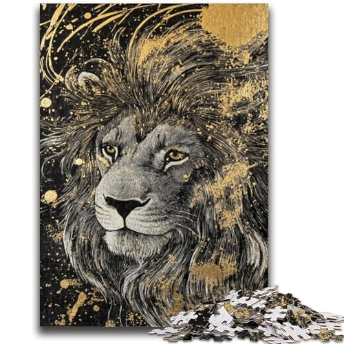 Löwenkunst-Puzzles für Erwachsene, 1000 Teile, Lernspielzeug, Familienspiele mit passendem Poster und Quizblatt (38x26cm) von AADSAZA