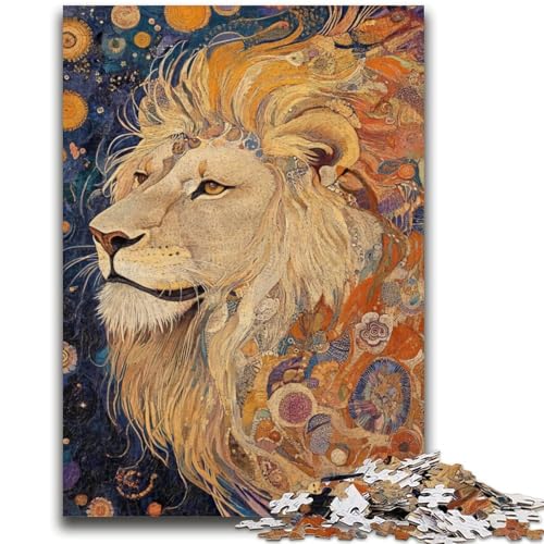Löwenkunst-Puzzles für Erwachsene, 1000 Teile, Lernspielzeug, Familienspiele mit passendem Poster und Quizblatt (38x26cm) von AADSAZA
