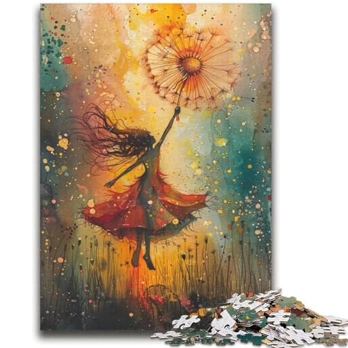 Löwenzahn-Mädchen-Puzzles für Erwachsene und Teenager, Puzzle, Spielzeug, Lernspiele, Stressabbau, tolle Geschenke und Spielzeuge (70x100cm) von AADSAZA