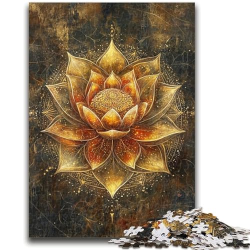 Lotus Art Puzzle für Teenager, 1000 Teile, anspruchsvolles Spiel und Familienspiel mit vollständig ineinandergreifenden, zufällig geformten Teilen (38x26cm) von AADSAZA