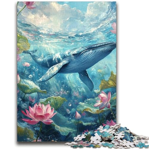 Lotus und Wal, 2000 Teile Puzzle für Erwachsene und Jugendliche, entspannendes intellektuelles Lernspielzeug, Geburtstagsgeschenk, Geschenke, Wandkunst (70x100cm) von AADSAZA