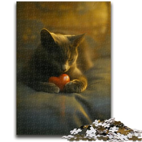 Love Kitten Puzzles für Erwachsene und Teenager, 1000 Teile, helfen dem Gehirn, süchtig machendes Spielzeug zu trainieren, um Geduld zu fördern, EIN Kunstwerk (50x75cm) von AADSAZA
