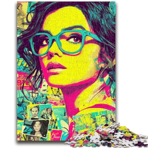 Mädchen mit Brille Puzzle für Teenager, 1000 Teile, Lernspielzeug, ganze Familie (38x26cm) von AADSAZA