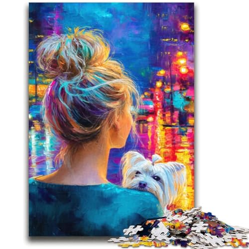 Mädchen- und Hunde-Puzzle, 2000 Teile, für Teenager, Geschenke, Quizspiel, Wanddekoration, einzigartige Geburtstags (70x100cm) von AADSAZA