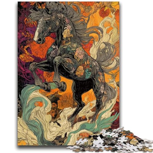Magic Horse Puzzle für Erwachsene, 1000 Teile, hilft dem Gehirn, süchtig machendes Spielzeug zu trainieren, um Geduld bei der Eltern-Kind-Interaktion zu fördern (50x75cm) von AADSAZA