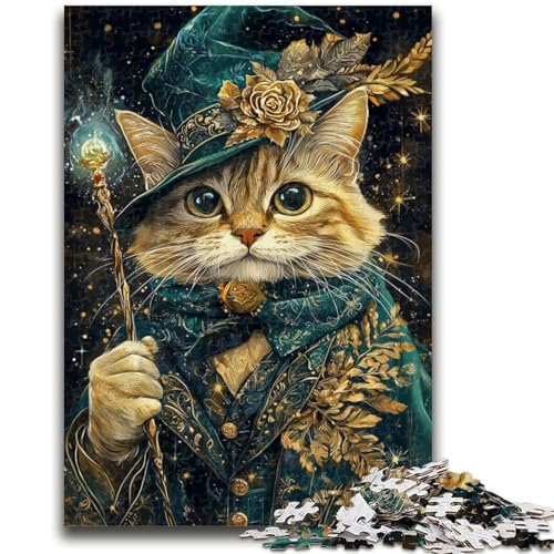 Magische Katze, 1000-teiliges Puzzle für Erwachsene und Jugendliche, Lernspiele, Heimdekoration, Geschenk für die ganze Familie (38x26cm) von AADSAZA