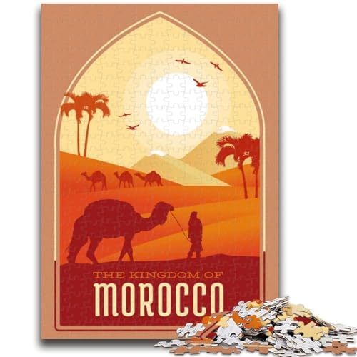 Marokko-Puzzle für Teenager, 1000-teiliges Puzzle, hilft dem Gehirn, süchtig machendes Spielzeug zu trainieren, um Geduld zu fördern, EIN Kunstwerk (38x26cm) von AADSAZA
