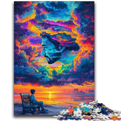 Menschliches Gesicht, Farbwolke, 1000 Teile Puzzle für Erwachsene und Jugendliche, Spielzeug, Lernspiele, Stressabbau, tolle Geschenke und Spielzeuge (50x75cm) von AADSAZA