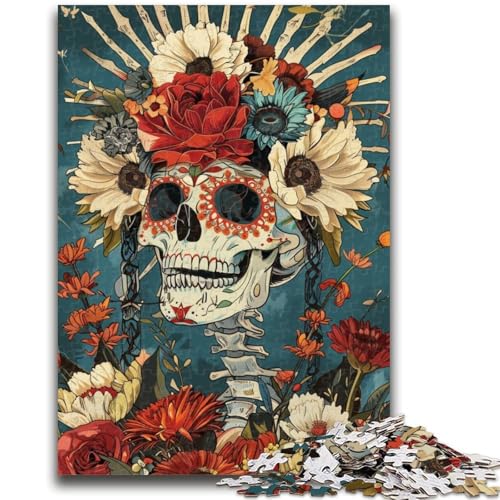 Mexikanische Totenkopfmädchen, 1000 Teile, Puzzle für Erwachsene und Jugendliche, anspruchsvolles Spiel und Familienspiel, ganze Familie (50x75cm) von AADSAZA