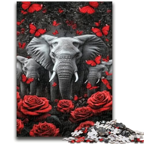 Mohn-Elefanten-Puzzle 1000 Teile für Erwachsene und Jugendliche, Spielzeug, Lernspiele, Stressabbau, tolle Geschenke und Spielzeuge (38x26cm) von AADSAZA