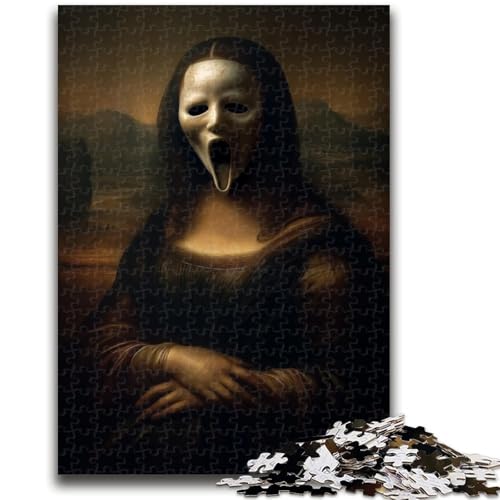 Mona Lisa Skelett-Puzzle, 1000 Teile, für Teenager, hilft dem Gehirn, süchtig machendes Spielzeug zu trainieren, um Geduld zu fördern, einzigartiges Herausforderungsspiel (38x26cm) von AADSAZA