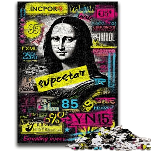 Mona Lisa ist EIN lustiges Puzzle für Teenager, 1000 Teile, Lernspiele, Wanddekoration, einzigartige Geburtstags (50x75cm) von AADSAZA