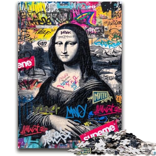Mona Lisa ist lustig, 1000-teiliges Puzzle für Erwachsene und Jugendliche, Spielzeug, Lernspiele, stressabbauende Wanddekoration (50x75cm) von AADSAZA