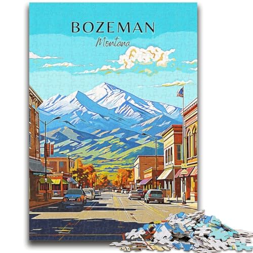 Montana Bozeman Reise-Puzzle mit 1000 Teilen für Erwachsene und Jugendliche, lustige Spiele, jedes Teil ist einzigartig – anspruchsvolles Familienspiel (50x75cm) von AADSAZA