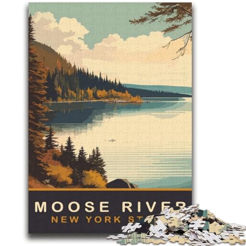 Moose River Puzzle 2000 Teile für Erwachsene und Jugendliche, hilft dem Gehirn, süchtig machendes Spielzeug zu trainieren, um Geduld und Eltern-Kind-Interaktion zu fördern (70x100cm) von AADSAZA