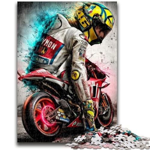 Motorradrennfahrer-Puzzle 1000 Teile für Teenager, Geschenke, Spielzeug, Lernspiele, Stressabbau, tolle Geschenke und Spielzeuge (38x26cm) von AADSAZA