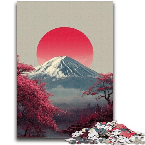 Mount Fuji Sunrise Puzzle 1000 Teile für Teenager, hilft dem Gehirn beim Trainieren von süchtig machenden Spielzeugen, um Geduld zu fördern Einzigartiges Herausforderungsspiel (50x75cm) von AADSAZA