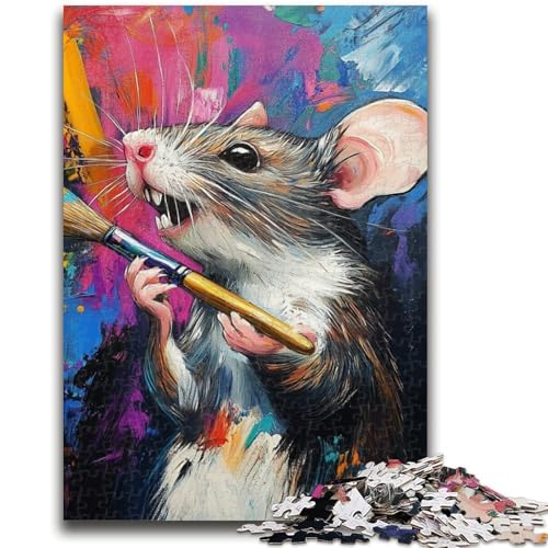 Mouse Painter Puzzle für Erwachsene, 1000 Teile, hilft dem Gehirn, süchtig machendes Spielzeug zu trainieren und Geduld zu fördern, einzigartiges Herausforderungsspiel (38x26cm) von AADSAZA