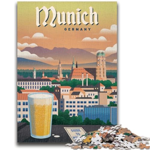 München Puzzle 1000 Teile für Teenager, Lernspiel, Herausforderungsspielzeug, ganze Familie (50x75cm) von AADSAZA