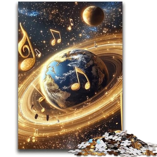 Musik-Galaxie-Erde-Puzzle für Erwachsene, anspruchsvolles Spiel und Familienspiel mit vollständig ineinandergreifenden, zufällig geformten Teilen (70x100cm) von AADSAZA
