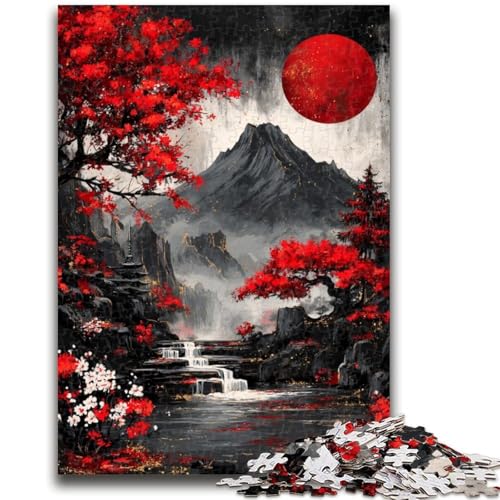 Mysteriöser Berg Fuji, Puzzle für Teenager, 1000 Puzzles, Lernspielzeug, Familienspiele mit passendem Poster und Quizblatt (38x26cm) von AADSAZA