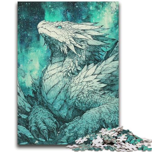 Mysteriöser Drache, 1000-teiliges Puzzle für Teenager, Geschenke, Lernspiel, Herausforderungsspielzeug, einzigartige Heimdekoration und Geschenke (38x26cm) von AADSAZA
