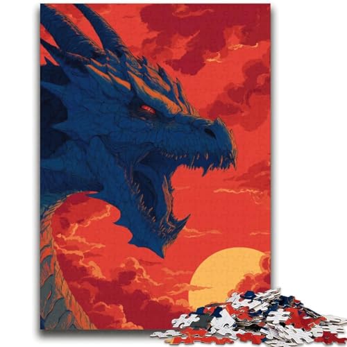 Mysteriöser Drache, 2000 Teile Puzzle für Erwachsene und Jugendliche, Spielzeug, Lernspiele, Stressabbau, geeignet als Schreibtischdekoration (70x100cm) von AADSAZA