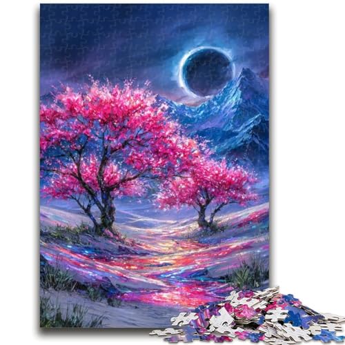Mysteriöser Kirschbaum, Puzzle 1000 Teile für Erwachsene und Jugendliche, Spielzeug, Lernspiele, Stressabbau, tolle Geschenke und Spielzeuge (50x75cm) von AADSAZA