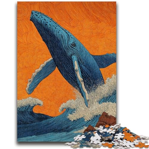 Mysteriöser Wal, 1000 Teile Puzzle für Erwachsene und Jugendliche, Spielzeug, Lernspiele, Stressabbau, geeignet als Schreibtischdekoration (38x26cm) von AADSAZA