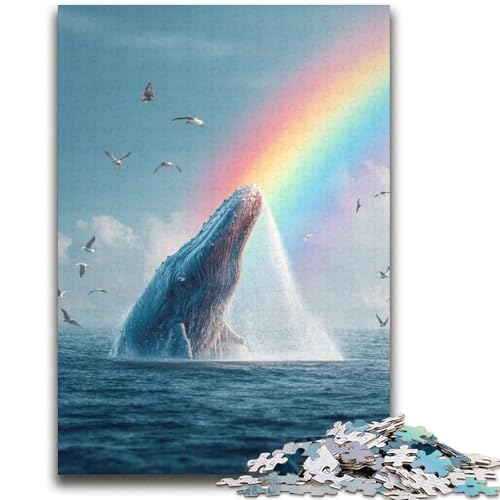 Mysteriöses Wal-Puzzle für Erwachsene, 2000 Teile, anspruchsvoll zu vervollständigen, Aber lustig und humorvoll, mit passendem Poster und Quizblatt (70x100cm) von AADSAZA