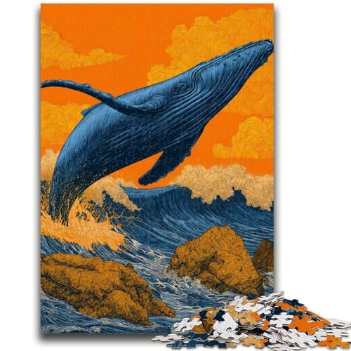Mysteriöses Wal-Puzzle für Teenager, 1000 Teile, dekomprimierendes intellektuelles Lernspielzeug, tolle Geschenke und Spielzeuge (50x75cm) von AADSAZA
