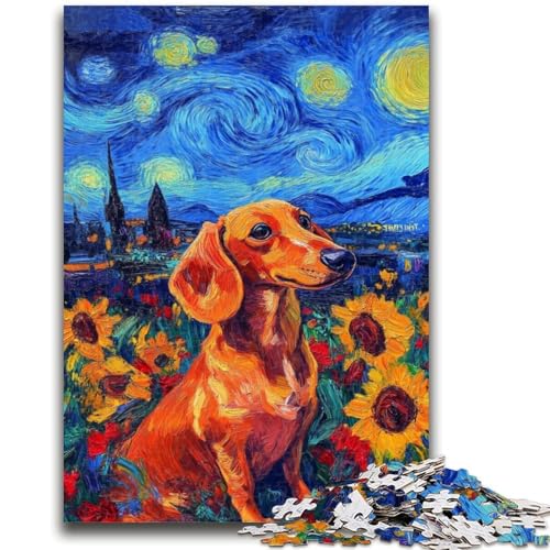 Nachthimmel-Dackel, 1000-teiliges Puzzle für Erwachsene und Jugendliche, anspruchsvolles Spiel, ganze Familie (38x26cm) von AADSAZA