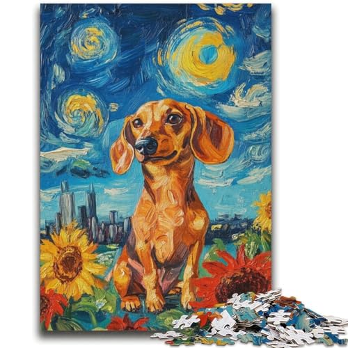 Nachthimmel-Dackel-Puzzle, 2000 Teile, für Teenager, anspruchsvolles Spiel und Familienspiel, Wanddekoration, einzigartige Geburtstags (70x100cm) von AADSAZA