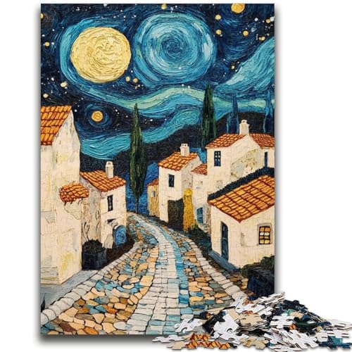 Nachthimmel-Haus-Puzzle 1000 Teile für Teenager-Geschenke, Spielzeug, Lernspiele, Stressabbau, tolle Geschenke und Spielzeuge (50x75cm) von AADSAZA