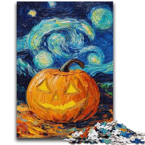 Nachthimmel-Kürbis-Puzzle 1000 Teile für Teenager-Geschenke, Spielzeug, Lernspiele, Stressabbau, tolle Geschenke und Spielzeuge (38x26cm) von AADSAZA