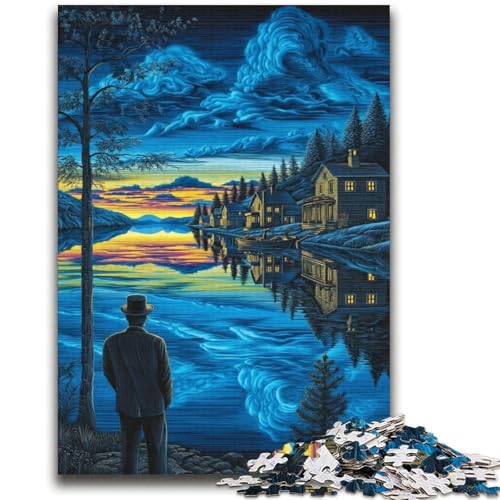 Nachthimmel-Puzzle 2000 Teile für Erwachsene und Jugendliche, Spielzeug, Lernspiele, Stressabbau, Wunschliste mit Weihnachtsmann (70x100cm) von AADSAZA
