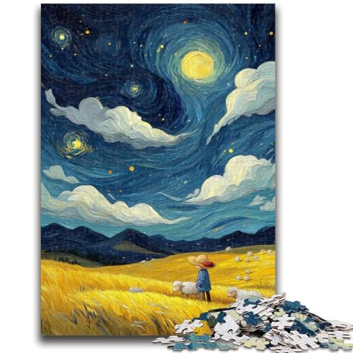 Nachthimmel-Puzzle mit 1000 Teilen für Erwachsene und Jugendliche, Spielzeug, Lernspiele, Stressabbau, Wunschliste mit Weihnachtsmann (50x75cm) von AADSAZA