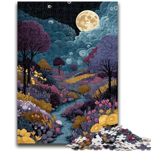 Nachthimmel-Puzzle mit 1000 Teilen für Erwachsene und Jugendliche, anspruchsvolles Spiel und Familienspaß mit vollständig ineinandergreifenden, zufällig geformten Teilen (50x75cm) von AADSAZA