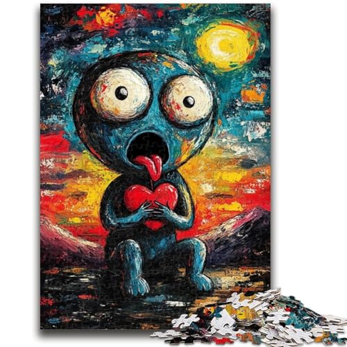 Nachthimmel-Puzzle mit schockierter Katze, 1000 Teile, für Erwachsene und Jugendliche, Mustermontage, Spaß bei Aktivitäten zu Hause, Geburtstagsgeschenk, Reisegeschenk (38x26cm) von AADSAZA