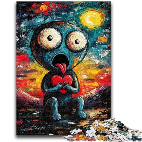 Nachthimmel-Puzzle mit schockierter Katze, 1000 Teile, für Teenager, Familienspiel zum Stressabbau, schwierige Herausforderung, tolle Geschenke und Spielzeuge (50x75cm) von AADSAZA