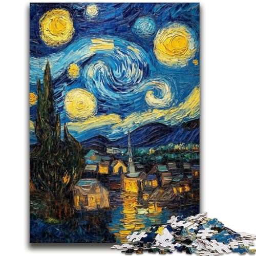 Nachthimmel-Schloss, 1000-teiliges Puzzle für Erwachsene, Geschenk, Denkspiel, Wanddekoration, einzigartige Geburtstags (38x26cm) von AADSAZA