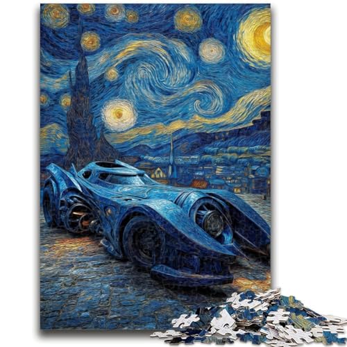 Nachthimmel-Sportwagen-Puzzle mit 1000 Teilen für Teenager, Familienspiel zum Stressabbau, schwierige Herausforderung, tolle Geschenke und Spielzeuge (38x26cm) von AADSAZA