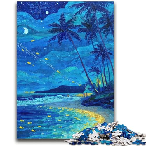 Nachthimmel-Strand, 2000 Teile, Puzzle für Erwachsene und Jugendliche, Spielzeug, Lernspiele, Stressabbau, geeignet als Schreibtischdekoration (70x100cm) von AADSAZA