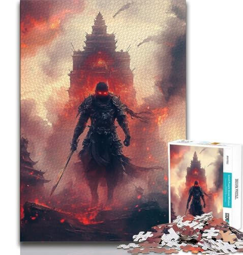 Neon Ninja Warrior Puzzle 1000 Teile für Erwachsene, Geschenke, Familienspiel, Stressabbau, schwierige Herausforderung, tolle Geschenke und Spielzeuge (38x26cm) von AADSAZA