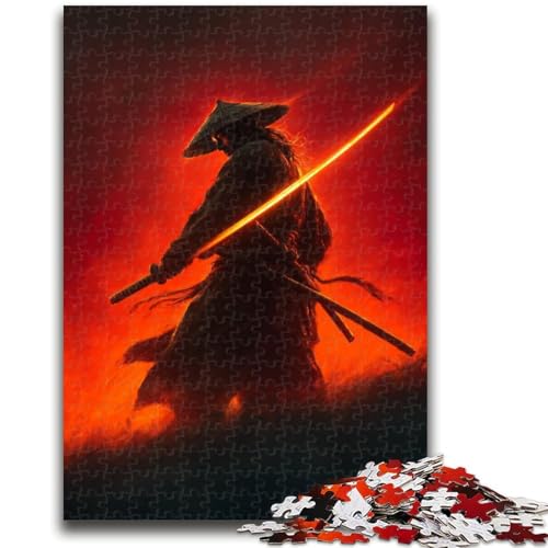 Neon Samurai Warrior War 1000-teiliges Puzzle für Teenager, Geschenke, dekomprimierendes intellektuelles Lernspielzeug, tolle Geschenke und Spielzeuge (38x26cm) von AADSAZA