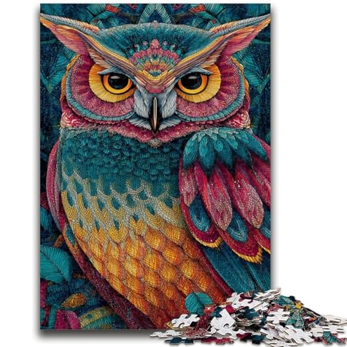 Niedliche kleine Eulen-Puzzles für Erwachsene und Teenager, Puzzle zum Stressabbau, schwierige Herausforderung, geeignet als Schreibtischdekoration (50x75cm) von AADSAZA