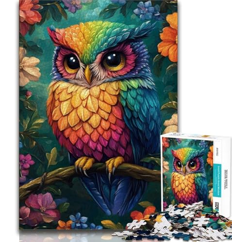 Niedliche kleine Eulen-Puzzles für Teenager, Stressabbau, Zeitvertreib zu Hause, mit passendem Poster und Quizblatt (38x26cm) von AADSAZA