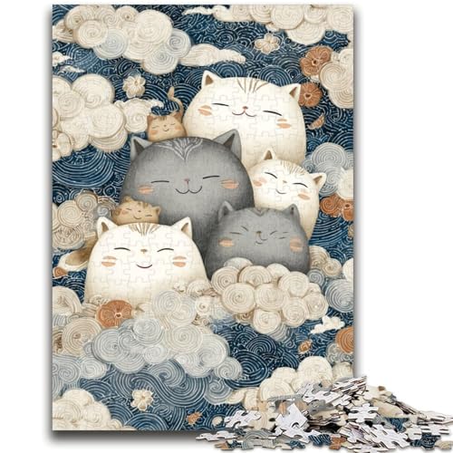 Niedliches Katzen-Puzzle mit 1000 Teilen für Teenager, Geschenke, Quizspiel, Wanddekoration, einzigartige Geburtstags (38x26cm) von AADSAZA